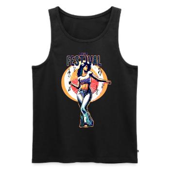 Life is a festival... Cut Out Design - Men's Premium Organic Tank Top - black - Front - Michal (187cm)