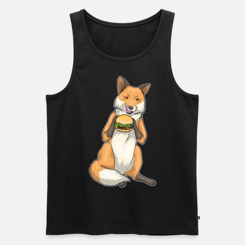Fuchs Burger - Männer Premium Bio Tank Top - Schwarz