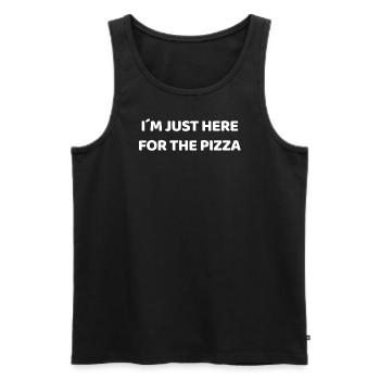 Ich bin nur für die Pizza hier - Pizza Liebhaber. - Männer Premium Bio Tank Top - Schwarz - Vorne - AI Model Male 178 light (178cm)
