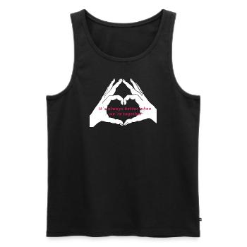 Hände formen ein Herz. It`s better together. Liebe - Männer Premium Bio Tank Top - Schwarz - Vorne - Michal (187cm)