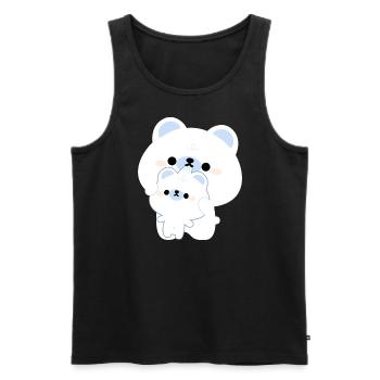 Niedliches Eisbärenpaar - Männer Premium Bio Tank Top - Schwarz - Vorne - Michal (187cm)