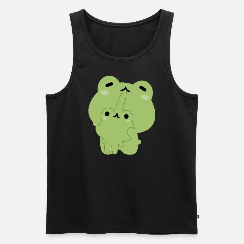 Frosch-Pärchen - Männer Premium Bio Tank Top - Schwarz