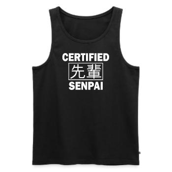 Certified Senpai Anime Manga Zertifizierter Senpai - Männer Premium Bio Tank Top - Schwarz - Vorne - Michal (187cm)