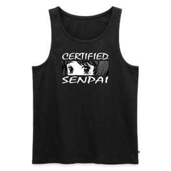 Certified Senpai Anime Manga Zertifizierter Senpai - Männer Premium Bio Tank Top - Schwarz - Vorne - Michal (187cm)
