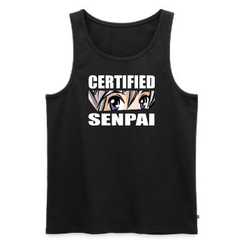 Certified Senpai Anime Manga Zertifizierter Senpai - Männer Premium Bio Tank Top - Schwarz - Vorne - Michal (187cm)