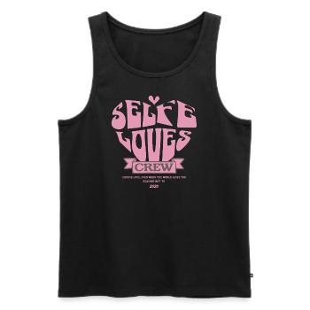 Self Love – Wear Your Worth - Men's Premium Organic Tank Top - black - Front - Michal (187cm)