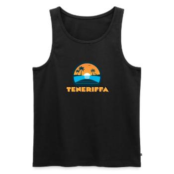 Tenerife Coucher de soleil - Débardeur bio Premium Homme - noir - Devant - Michal (187cm)