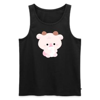 Kuh Kleinkind - Männer Premium Bio Tank Top - Schwarz - Vorne - Michal (187cm)