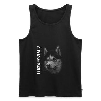 HUSKY FOREVER - Débardeur bio Premium Homme - noir - Devant - AI Model Male 178 light (178cm)
