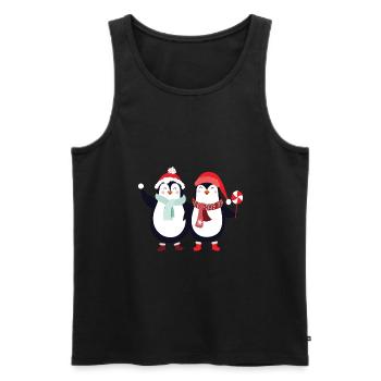 doux pingouins Noël - Débardeur bio Premium Homme - noir - Devant - Michal (187cm)