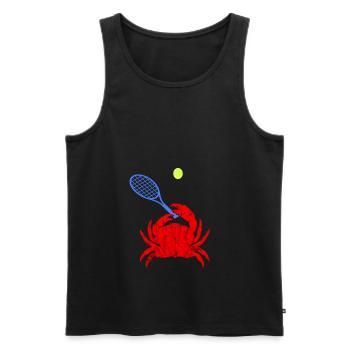Tennis player crab sea creatures gifts - Men's Premium Organic Tank Top - black - Front - Michal (187cm)