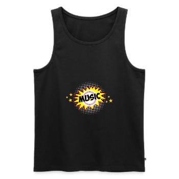 Musik T-Shirt Musik Stern Geschenkidee - Männer Premium Bio Tank Top - Schwarz - Vorne - Michal (187cm)