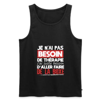 Boxeur boxe cadeau drôle combattant ring - Débardeur bio Premium Homme - noir - Devant - Michal (187cm)