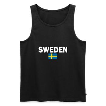 Sweden - Men's Premium Organic Tank Top - black - Front - AI Model Male 178 light (178cm)