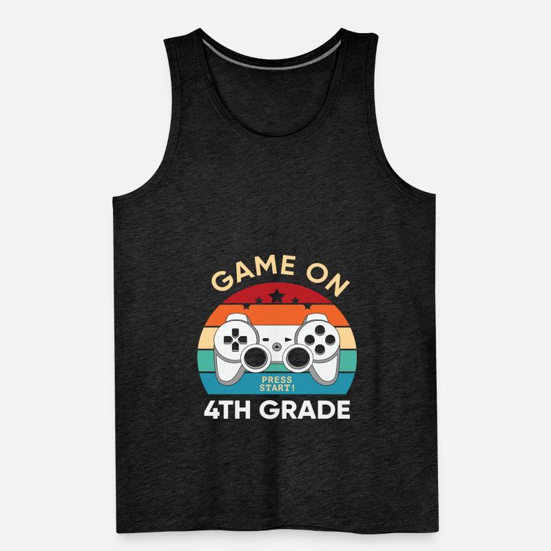 4th class Game on Press start! for students Men's Premium Organic Tank Top