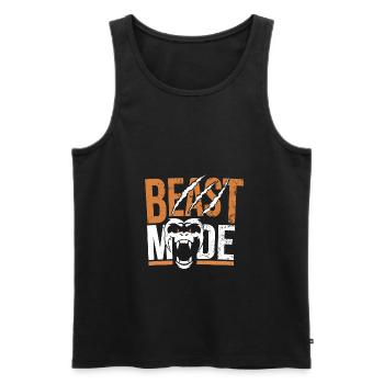 Sport Fitness - Beast Mode - Männer Premium Bio Tank Top - Schwarz - Vorne - Michal (187cm)