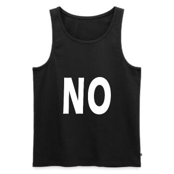 No - Men's Premium Organic Tank Top - black - Front - AI Model Male 178 light (178cm)