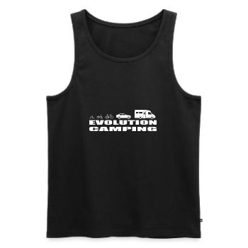 camping - Männer Premium Bio Tank Top - Schwarz - Vorne - AI Model Male 178 light (178cm)