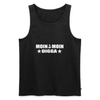 Moin - Männer Premium Bio Tank Top - Schwarz - Vorne - Michal (187cm)