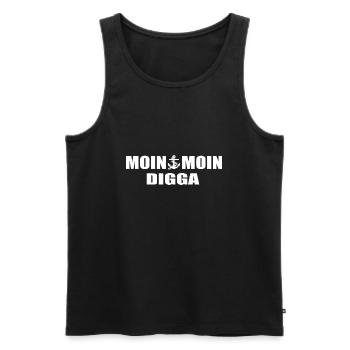 Moin - Männer Premium Bio Tank Top - Schwarz - Vorne - Michal (187cm)