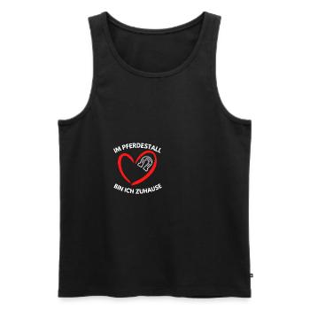 Reiten Pferdestall zuhause Pferd liebe geschenk - Männer Premium Bio Tank Top - Schwarz - Vorne - Michal (187cm)