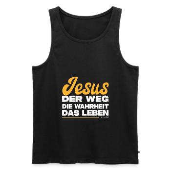 Jesus Der Weg Die Wahrheit Das Leben - Männer Premium Bio Tank Top - Schwarz - Vorne - Michal (187cm)
