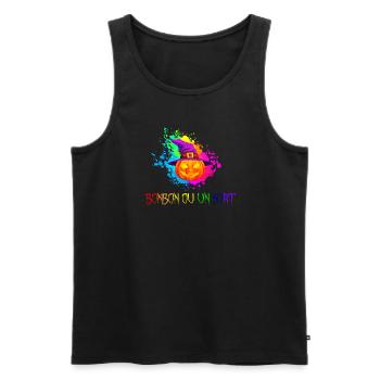 Halloween Bonbon ou sort Geschenkidee - Männer Premium Bio Tank Top - Schwarz - Vorne - Michal (187cm)
