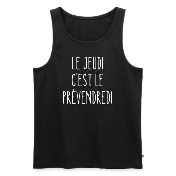 le jeudi c'est le prévendredi - Débardeur bio Premium Homme - noir - Devant - Michal (187cm)