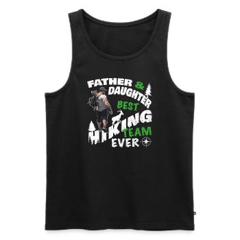 Wandern Berge stolzer Papa Tochter Team Vatertag - Männer Premium Bio Tank Top - Schwarz - Vorne - AI Model Male 178 light (178cm)
