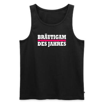 bräutigam des jahres - Männer Premium Bio Tank Top - Schwarz - Vorne - Michal (187cm)