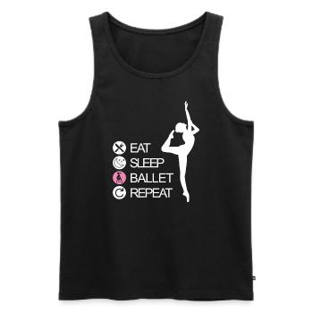 EAT SLEEP BALLET REPEAT Dance Ballettänzer Tänzer - Männer Premium Bio Tank Top - Schwarz - Vorne - Michal (187cm)