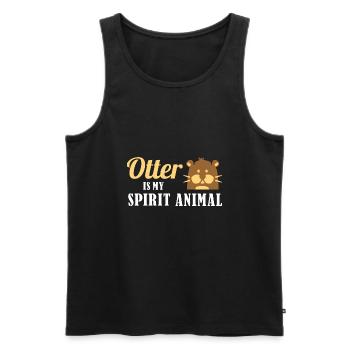 Otter - Männer Premium Bio Tank Top - Schwarz - Vorne - Michal (187cm)