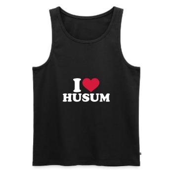 Husum - Männer Premium Bio Tank Top - Schwarz - Vorne - Michal (187cm)
