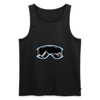 Skibrille und Berge - Männer Premium Bio Tank Top - Schwarz - Vorne - AI Model Male 178 light (178cm)