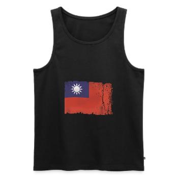 Drapeau Taiwan Vintage - Débardeur bio Premium Homme - noir - Devant - Michal (187cm)