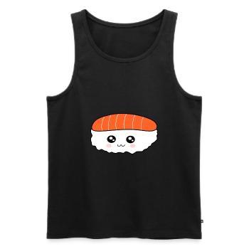 Kawaii,Nigiri,Salmon,Fish, Rice, Japan Cuisine - Men's Premium Organic Tank Top - black - Front - AI Model Male 178 light (178cm)