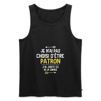 Patron - Cadeau - Drôle - Métier - Chance - Boss - Débardeur bio Premium Homme - noir - Devant - Michal (187cm)