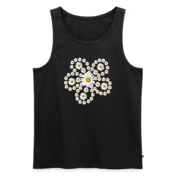 daisies flower floral floral - Men's Premium Organic Tank Top - black - Front - AI Model Male 178 light (178cm)