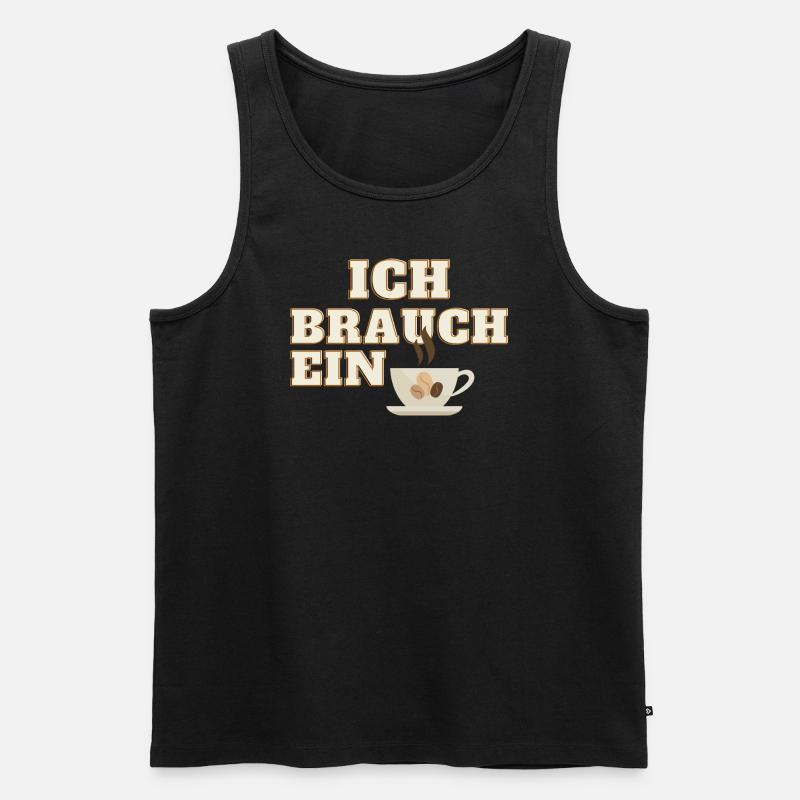 ich brauch ein Kaffee - Männer Premium Bio Tank Top - Schwarz
