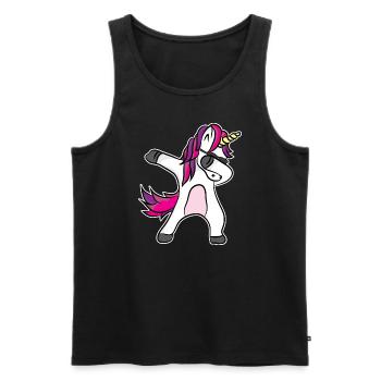 Einhorn Dabbing - Fantastisch Lustiges Design - Männer Premium Bio Tank Top - Schwarz - Vorne - Michal (187cm)