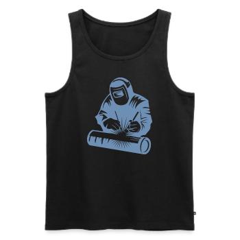 Welder silhouette during arc welding - Men's Premium Organic Tank Top - black - Front - Michal (187cm)