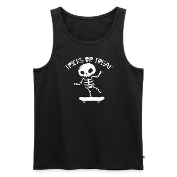 Halloween Skateboard Skeleton Tricks Or Treat - Men's Premium Organic Tank Top - black - Front - AI Model Male 178 light (178cm)