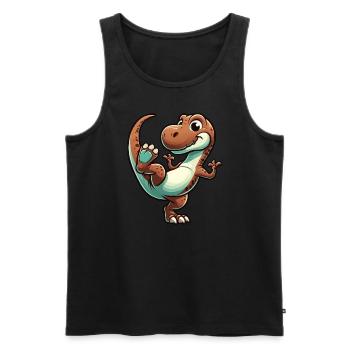 Dino T-Rex danseur danseur dinosaure - Débardeur bio Premium Homme - noir - Devant - Michal (187cm)