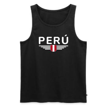 Pérou Design – Couleurs des Andes - Débardeur bio Premium Homme - noir - Devant - AI Model Male 178 light (178cm)