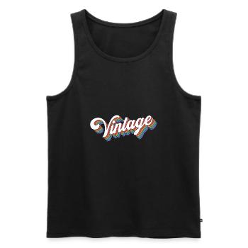 Vintage Bunt - Männer Premium Bio Tank Top - Schwarz - Vorne - AI Model Male 178 light (178cm)