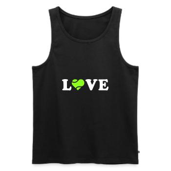 Ich liebe Padel - Männer Premium Bio Tank Top - Schwarz - Vorne - Michal (187cm)