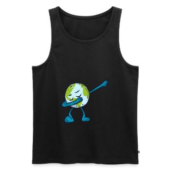 Dabbing Earth Tag der Erde - Männer Premium Bio Tank Top - Schwarz - Vorne - Michal (187cm)