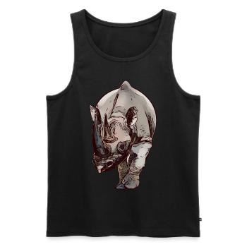 Rhinoceros Africa rhinos animal face - Men's Premium Organic Tank Top - black - Front - Michal (187cm)