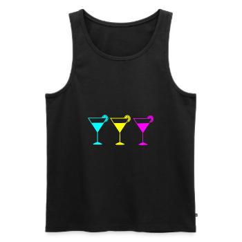 Cocktail Vacances d’été à la plage - Débardeur bio Premium Homme - noir - Devant - Michal (187cm)