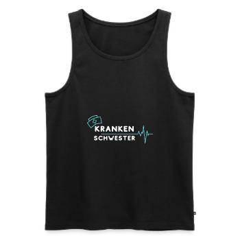 krankenschwester pflege beruf spruch geschenk - Männer Premium Bio Tank Top - Schwarz - Vorne - AI Model Male 178 light (178cm)